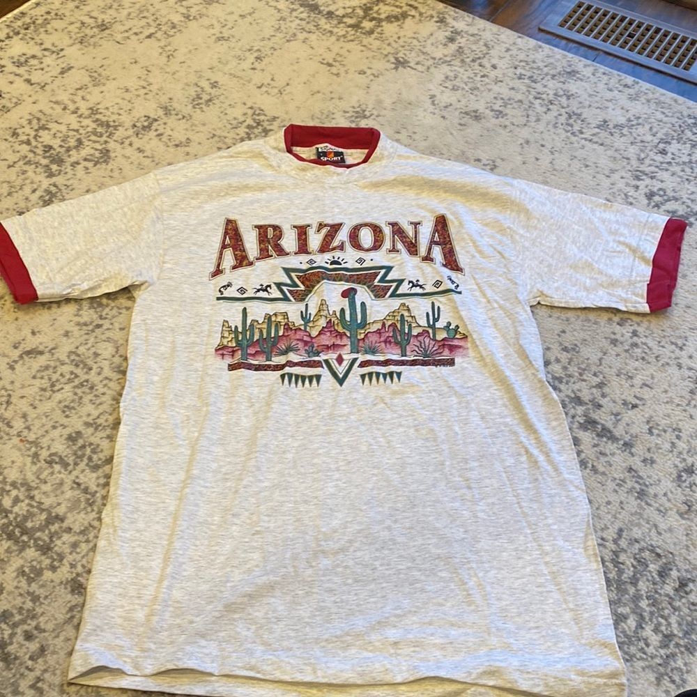 Arizona Souvenir Vintage 90s on Signal Sport tag Tshirt Size L double collar EUC